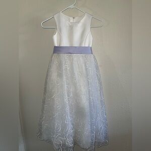 David Bridal Girl Wedding Party Flower Girl White Dress